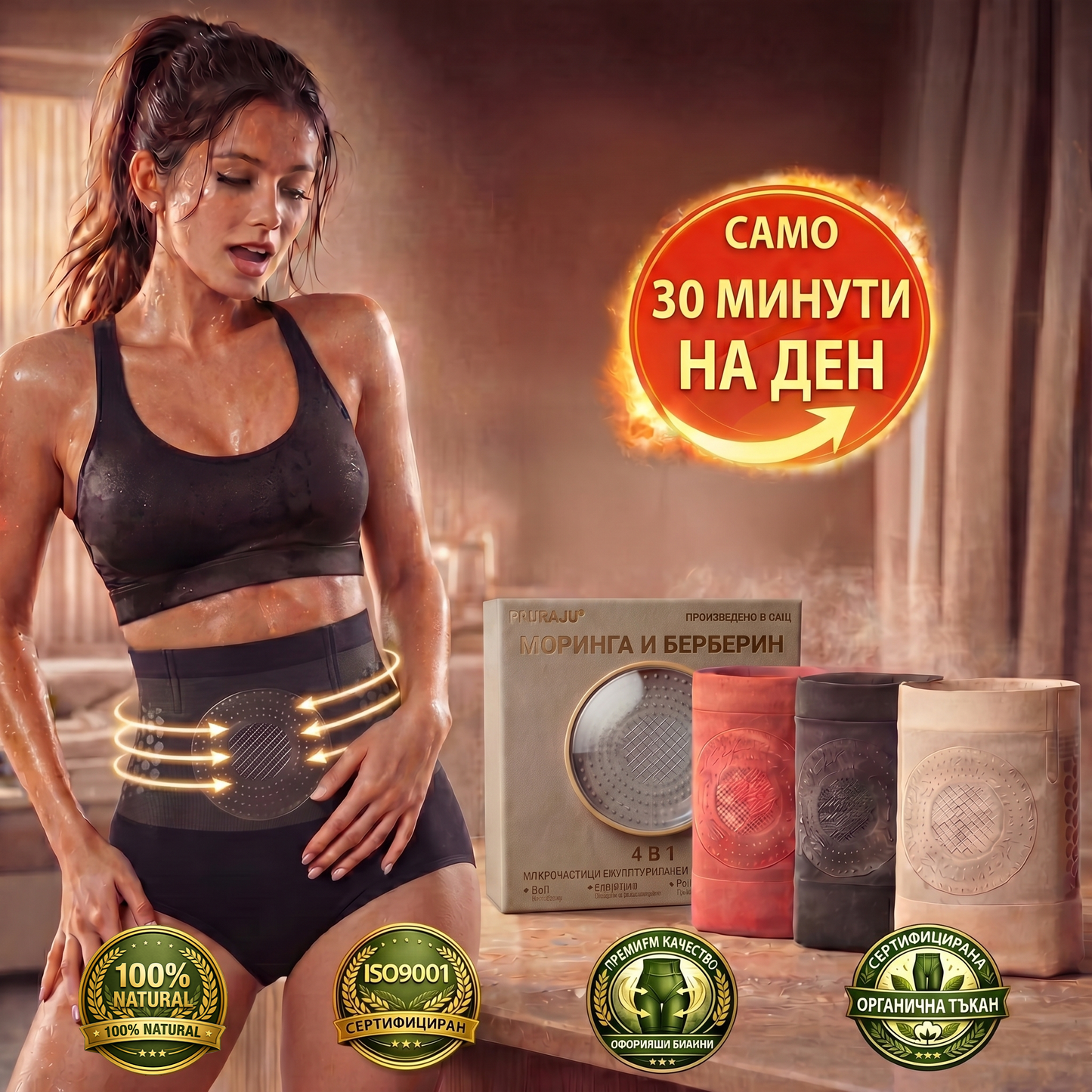 Официален магазин на марката | ✅𝑷𝑨𝑼𝑹𝑨𝑱𝑼® МОРИНГА И БЕРБЕРИН 4IN1 Микро-частица Скулптура и Изгаряне на мазнини Кратко🪂